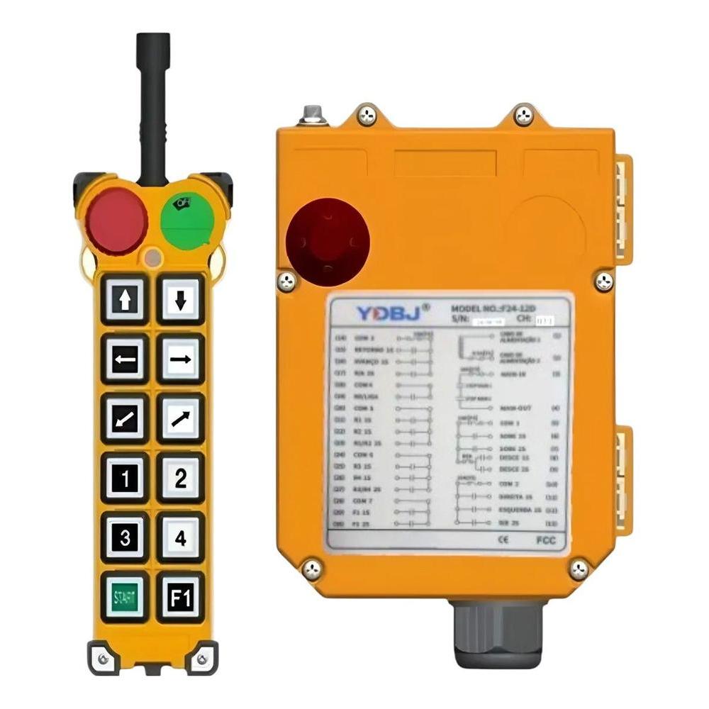 Controle Remoto Industrial Telecrane F24 12D 220V Botoeira Sem Fio 12 Botões Ponte Rolante Guindaste Original YDBJ