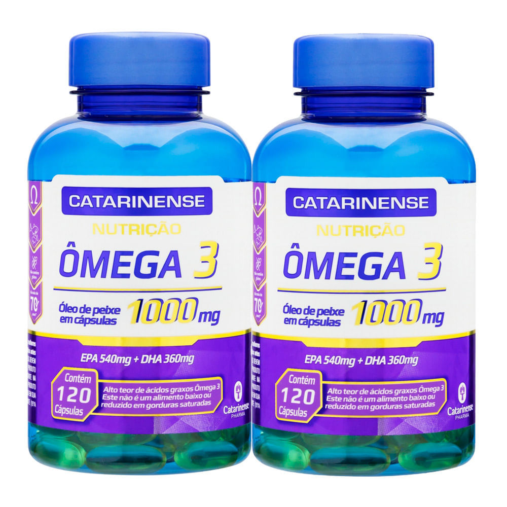 Kit 2 Ômega 3 1000mg Catarinense 120 Cápsulas em Oferta na Shopee