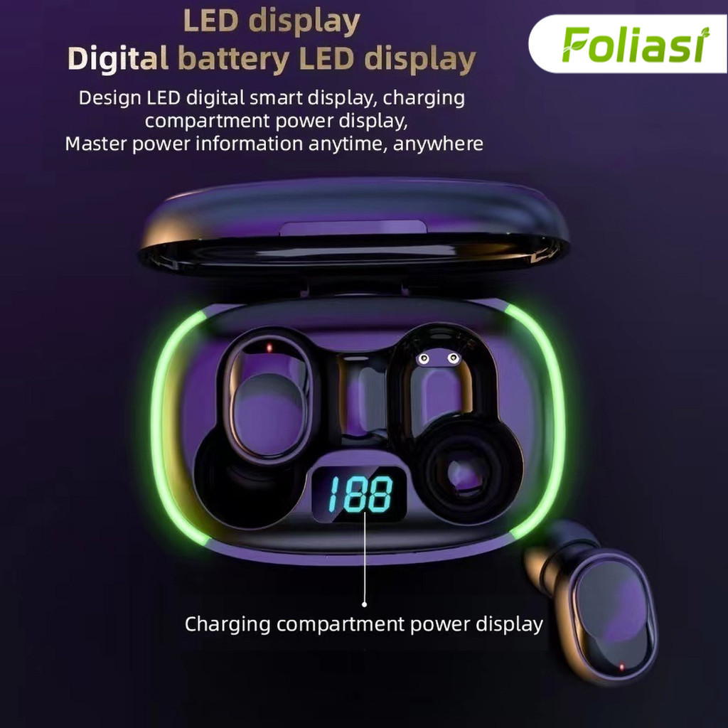Fone de ouvido sem fio Bluetooth portátil TWS Y70 com cancelamento de ruído de alta fidelidade de carga