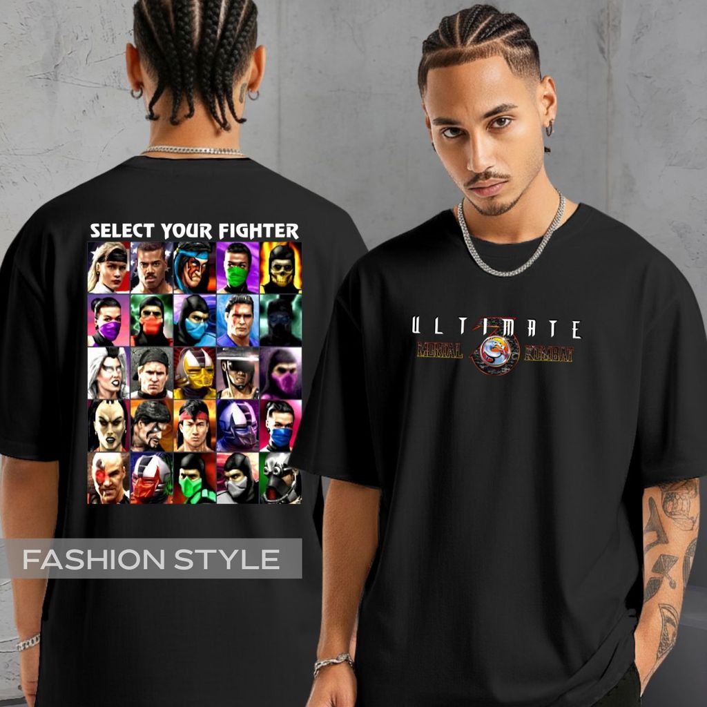 Camiseta Mortal Kombat Jogo Luta Fight Game Vídeo Estampa Personagens Ultimate Select Your Fighter Blusa Unissex Algodão
