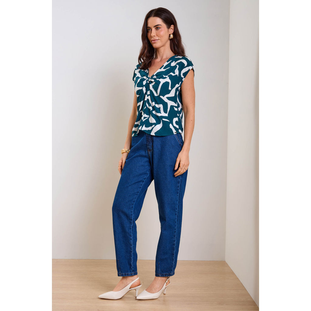 Detalhes do Blusa Feminina De Viscose Marialícia Verde