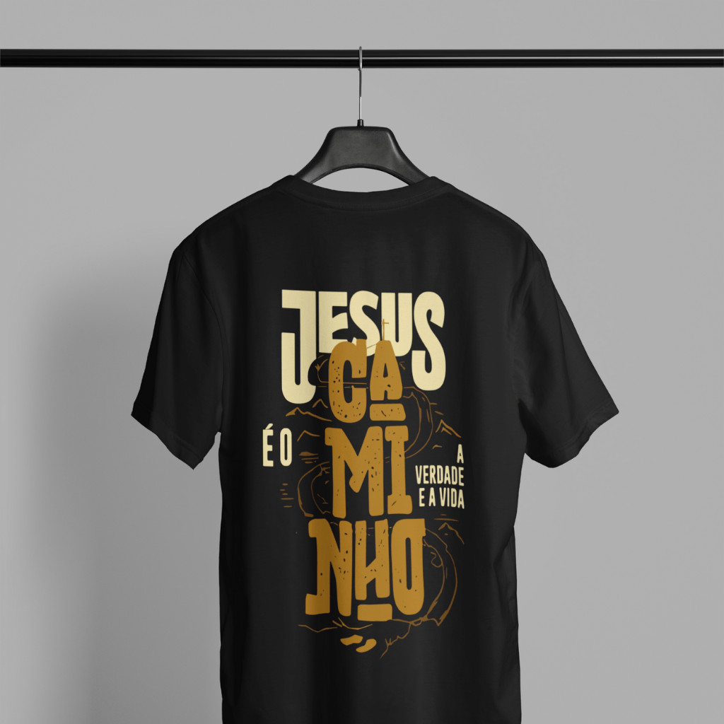 Camiseta Religiosa Estampada Jesus é o caminho a Verdade e a Vida Algodão Premium em Oferta na Shopee