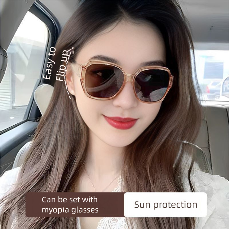 Óculos de miopia cobrem óculos de sol, óculos polarizados femininos, óculos de sol para dirigir