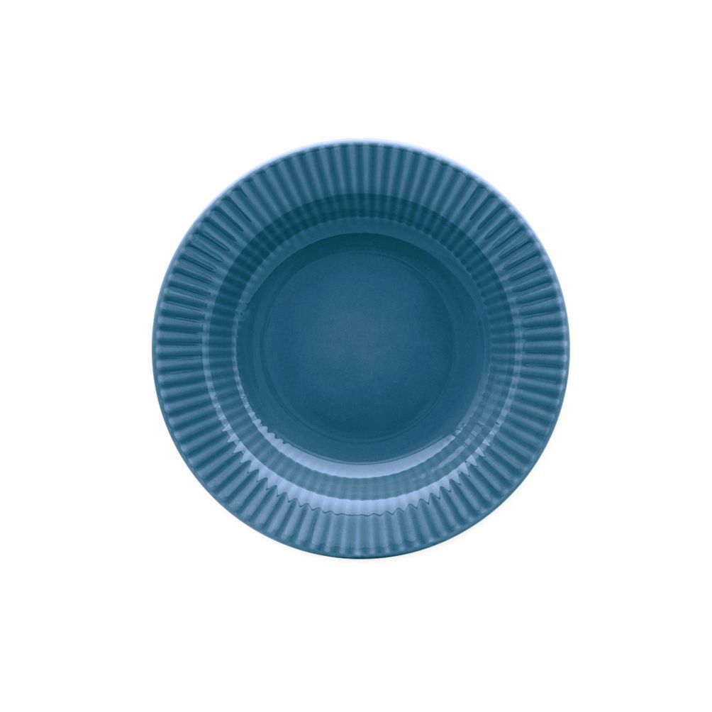 Prato Fundo Cerâmica 21,5cm Canelé Azul Biona