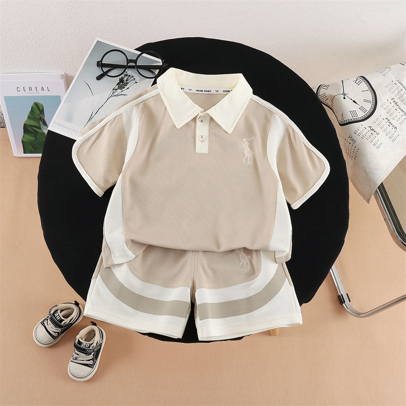 Novas Crianças De Algodão Verão Criança Meninos Roupas Retalhos T Camisas Shorts 2 Pçs/sets Infantil Moda Agasalho