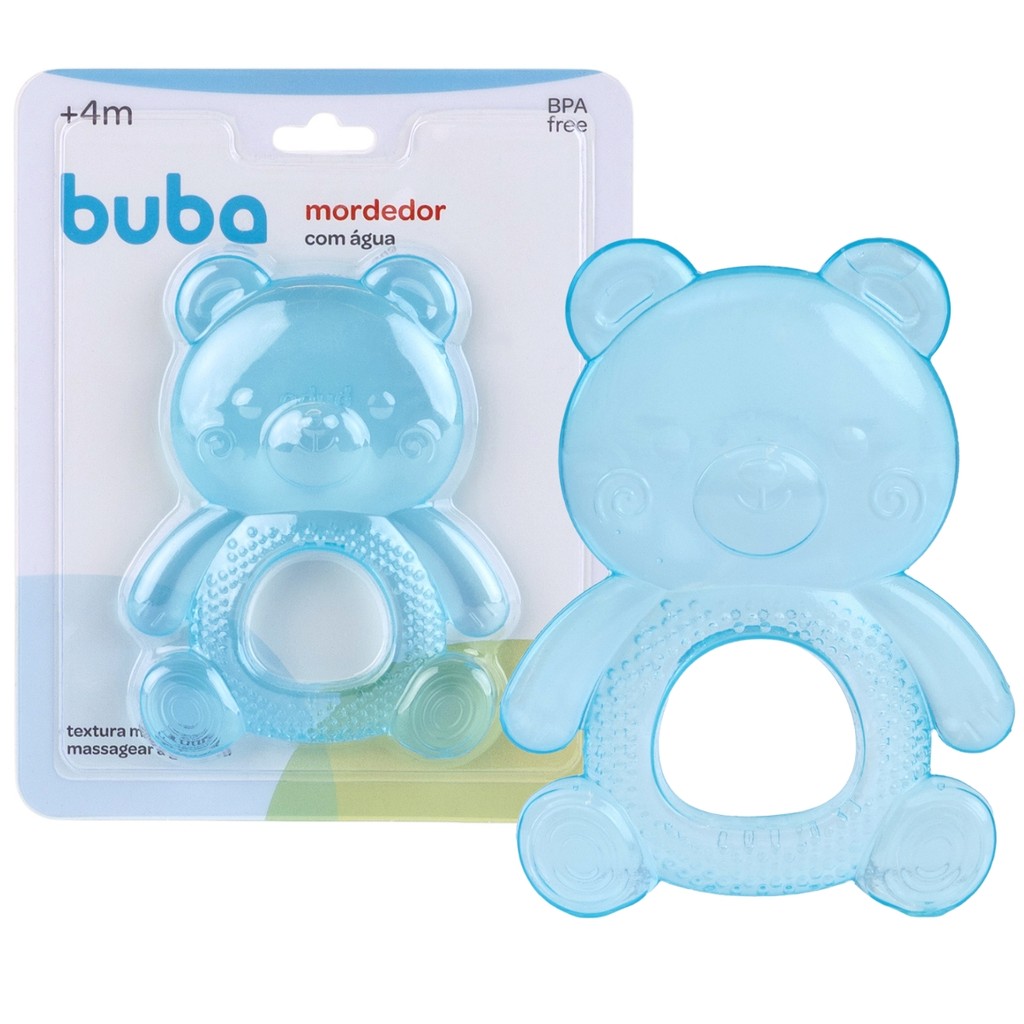 Mordedor Infantil C/ Agua Ursinho Azul Livre Bpa 22677 Buba