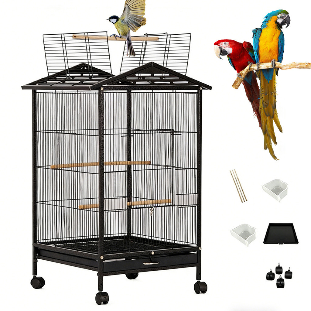 Viveiro Supremo Preto Para Aves Mansas Calopsita E Ringneck