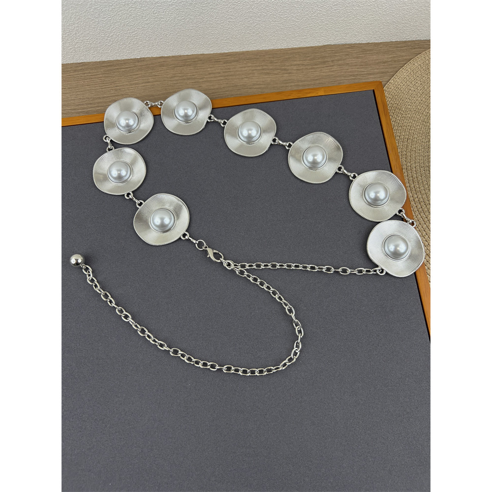 High-End anel de Metal cintura corrente saia feminina 2026 novo estilo decorativo vestido corrente cinto largo acessório
