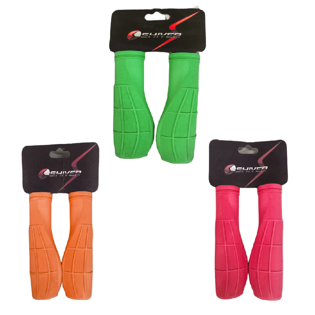 Par Manopla Mao Bike Silicone Shiver Mtb Conforto Macia Bicicleta Aro 29 26 24 20 Antiderrapante Grip Verm Verde Laranja