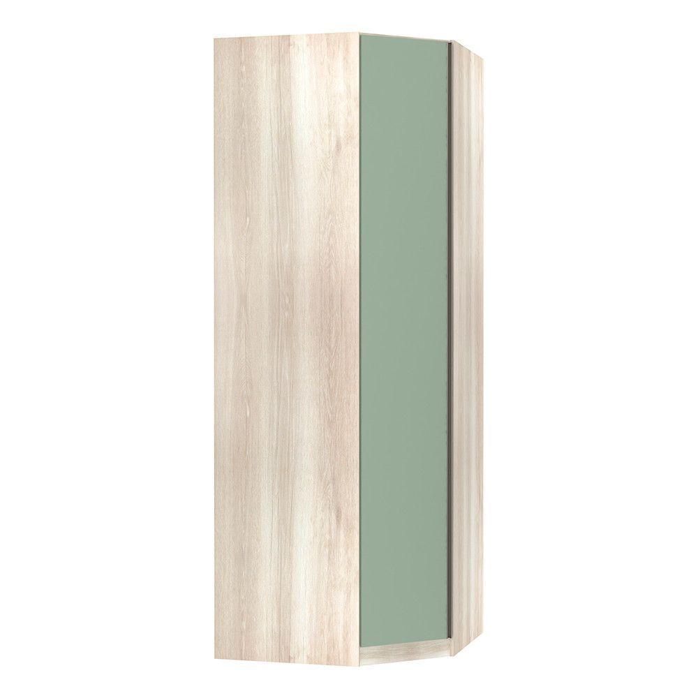 Guarda Roupa Canto Obliquo Prime Luciane 1 Porta Verde MDP
