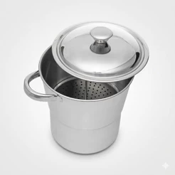 Cuscuzeira de Aço Inox 16 x 16 x 20cm - Lyor