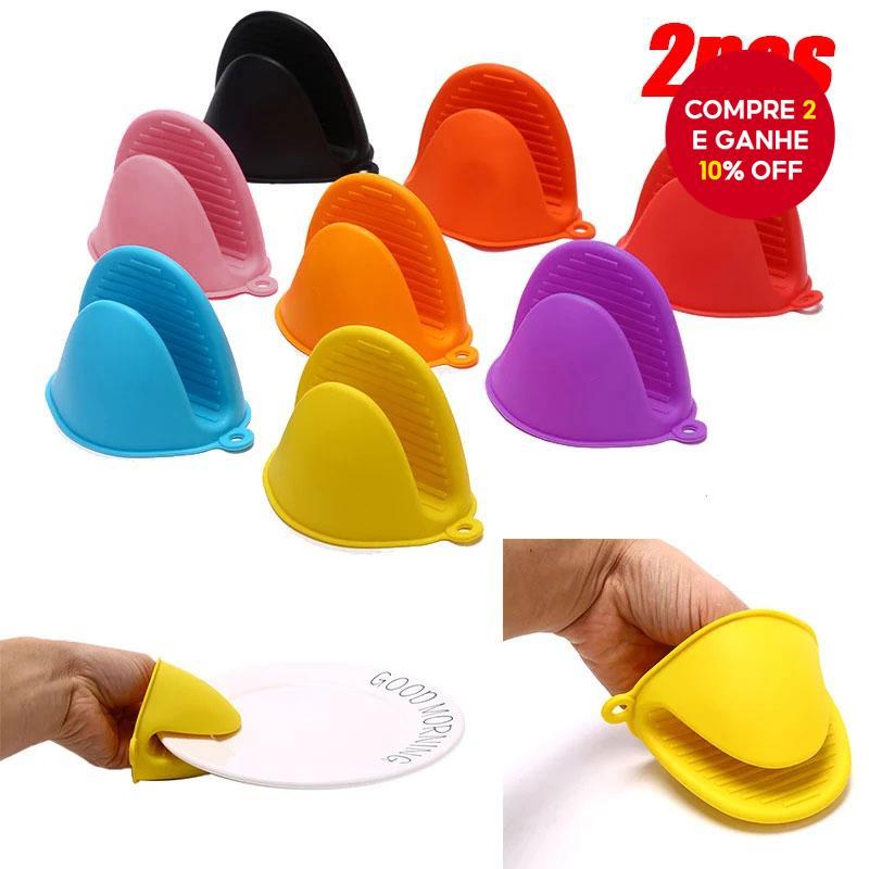 2pcs Luvas Grossas de Silicone para Forno, Luvas para Micro-ondas, Resistentes ao Calor, Antiderrapantes, Clips para