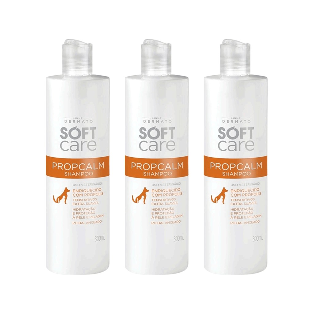 Shampoo Propcalm 300ml - Soft Care - 3 Unidades