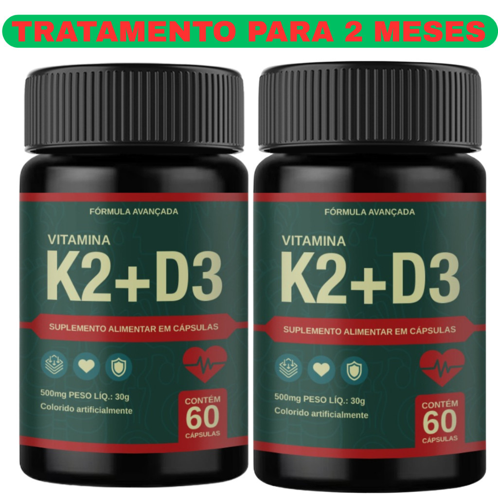Pague 1 Leve 2  Vitamina K2 Mk7 Cálcio + vitamina D3 Menaquinona-7