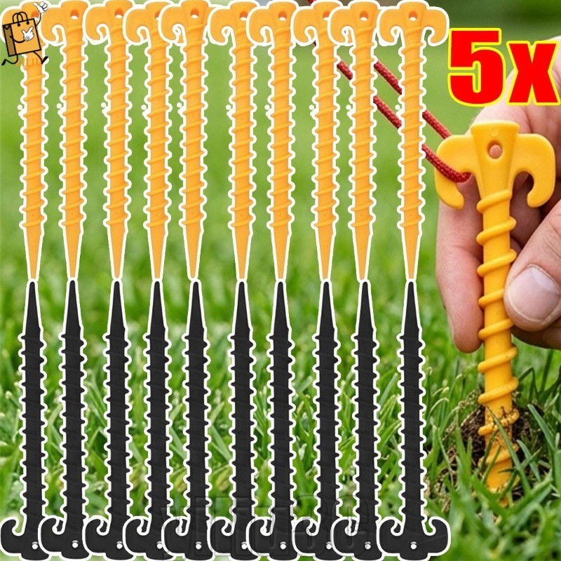[Prim] 4/5 Unidades Estaca De Solo Em Espiral De Chifre De Ovelha-Para Barraca De Acampamento Caminhadas-Pinos De Fixaçã