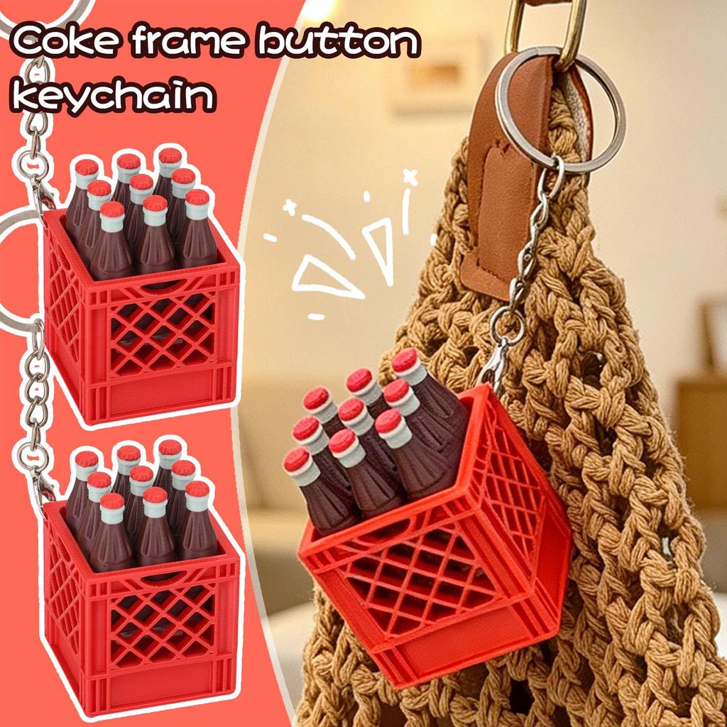 Chaveiro Com Botão Em Forma De Lata De Coca-Cola Impressa 3D-Acessório De Inquietação De Alívio De Estresse Clicável-Pin
