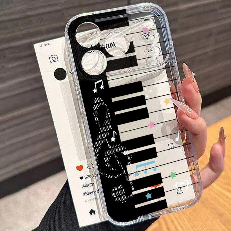 Capinha Capa Para MOTO G04 G13 G14 G15 G20 G22 G32 G34 G35 G60 G84 Transparente À Prova de Choque teclas de piano
