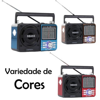 Rádio Portátil Com Bluetooth Am Fm A Pilha E Energia Usb 1088 em Oferta na Shopee