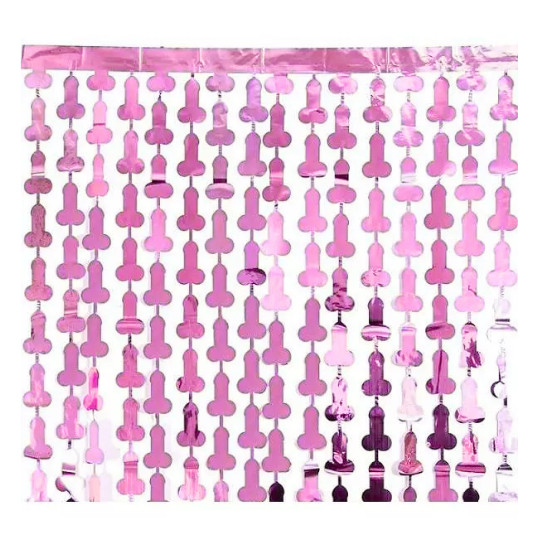 Cortina Erótica Rosa Metalizada para Decoração Elegante