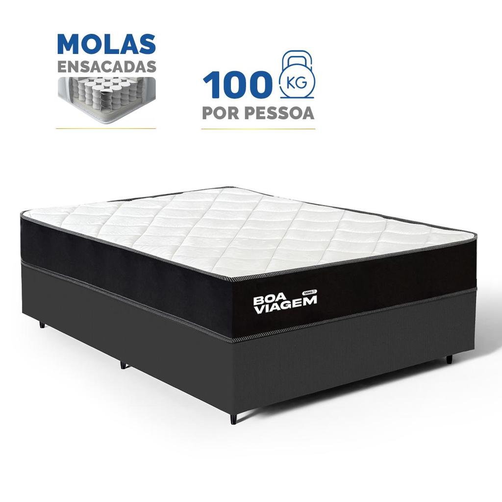 Cama Box com Colchão de Molas Ensacadas One Face Boa Viagem Casal 138cm
