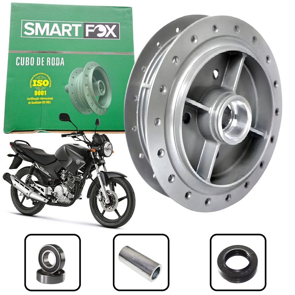 CUBO DA RODA TRASEIRO FREIO TAMBOR COMPLETO SMARTFOX YBR 125 FACTOR 125 RD135 MAX HUNTER 125