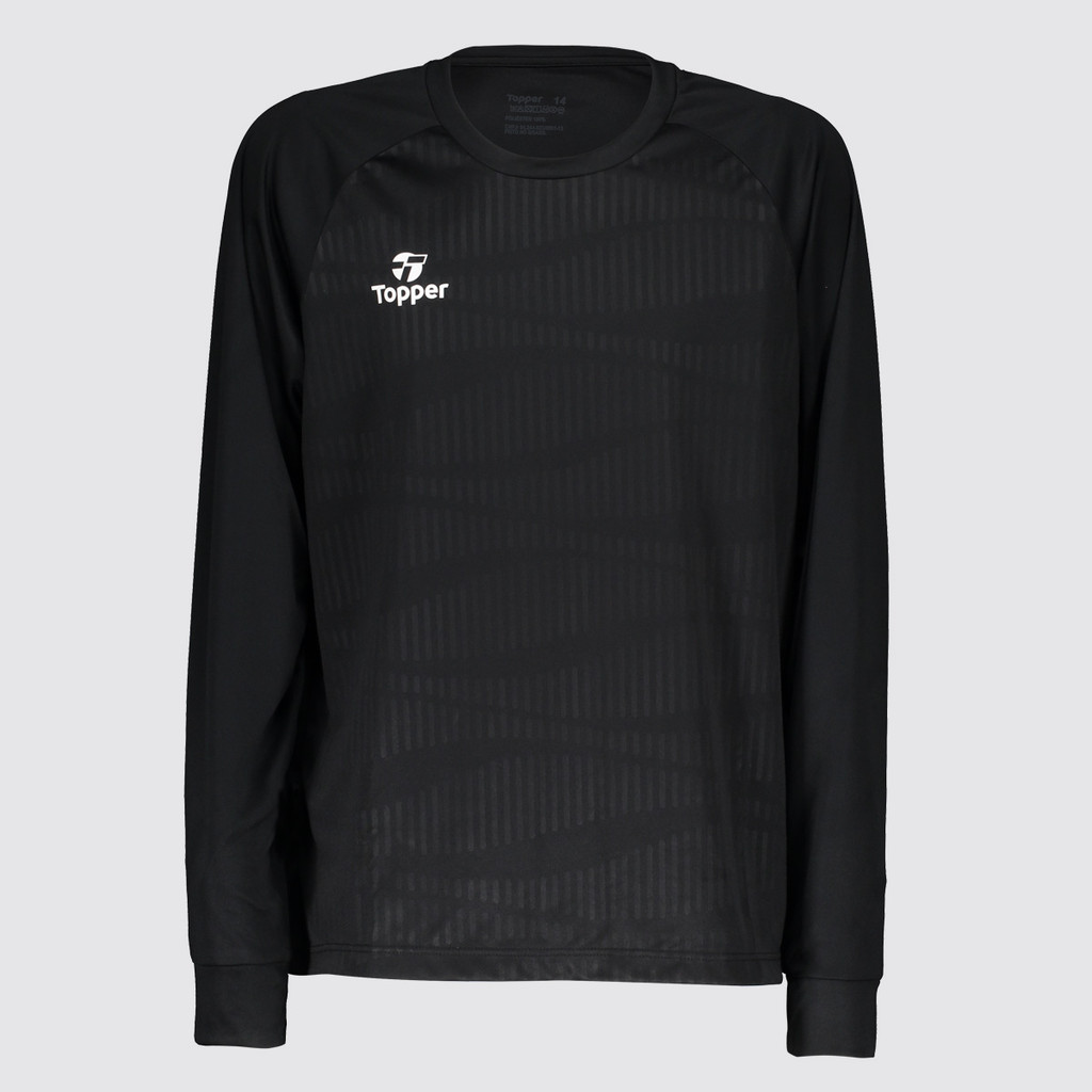 Camisa Topper Goleiro Tracks II Manga Longa Juvenil Preta