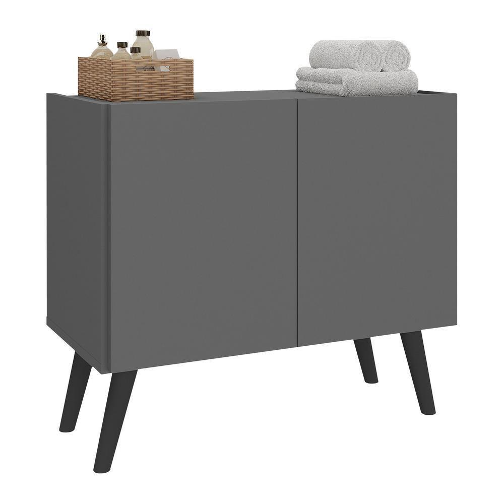 Gabinete Banheiro 62,5cm Multimóveis Mp5045 Grafite/preto em Oferta na Shopee