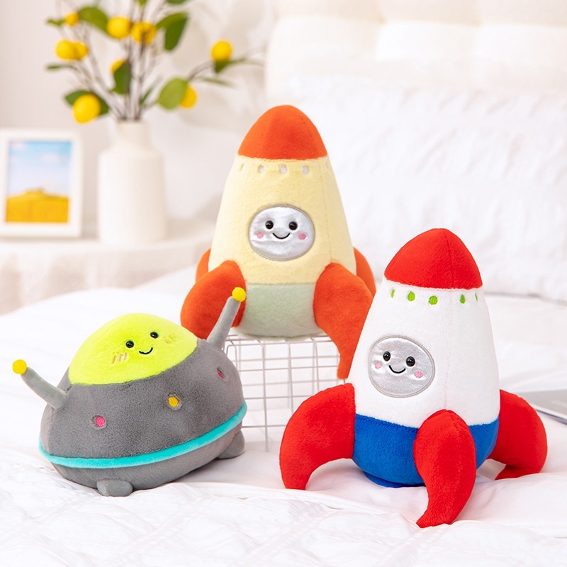 Desenhos animados dos desenhos animados foguete boneca brinquedo de pelúcia nave espacial boneca Ragdoll dia das criança