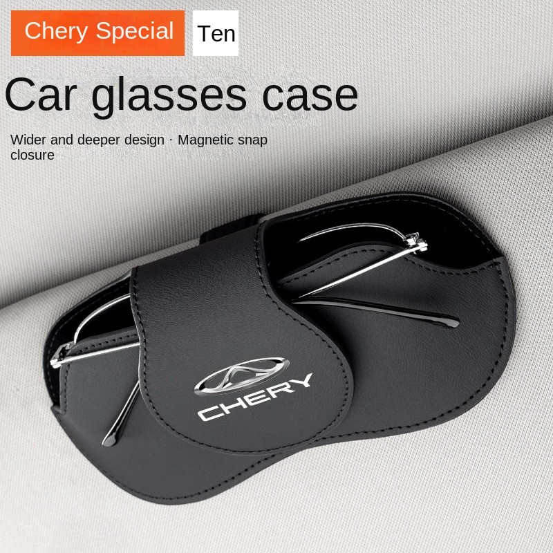 [Capa de óculos de carro ~] Adequado para Chery Tiger 3X5X7PLUS Arizawa 5PLUS Estojo de óculos de carro Viseira de sol C