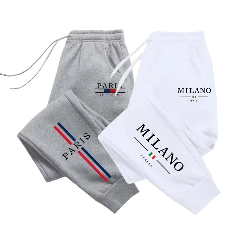 Kit 2 Calças Moletom Masculina Moda Unissex Modelo Jogger Flanelado Quentinho Ref03 — imagem 2 de 2