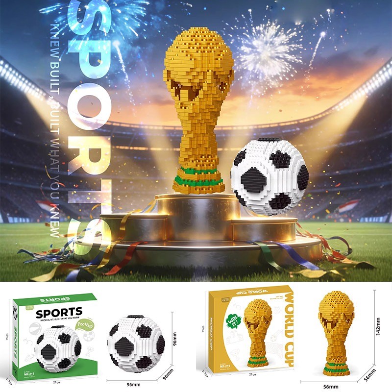 Conjunto De Blocos De Construção De Futebol , 735 Peças , Copa Do Mundo , Brinquedo Educacional Montado , Modelo Criativ