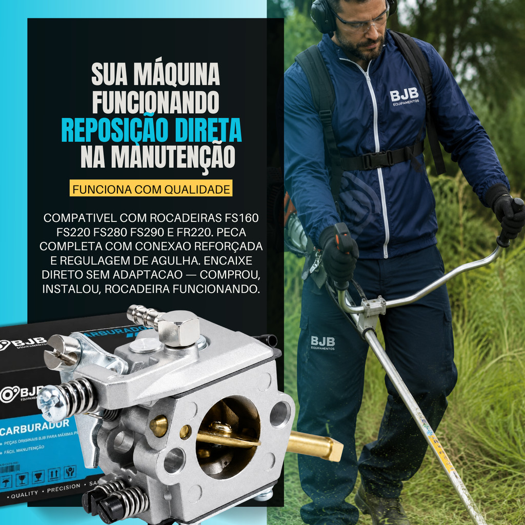 Carburador Completo Roçadeira Compatível com Stihl FS 160 FS220 FS280 FS290 FR 220 Tipo Zama C1S-S3H BJB — imagem 2 de 2