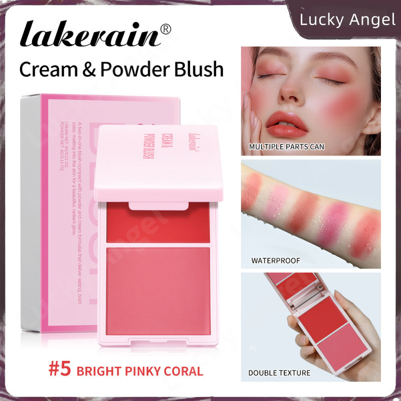 Lakerain blush creme em pó paleta maquiagem Nude Natural fosco segurar maquiagem cor Rouge blush paleta de alto brilho