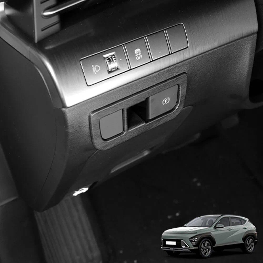 Para Hyundai Kona 2024 Freio De Mão Eletrônico P Arquivo Botão Capa Quadro Guarnição Acessórios Interiores