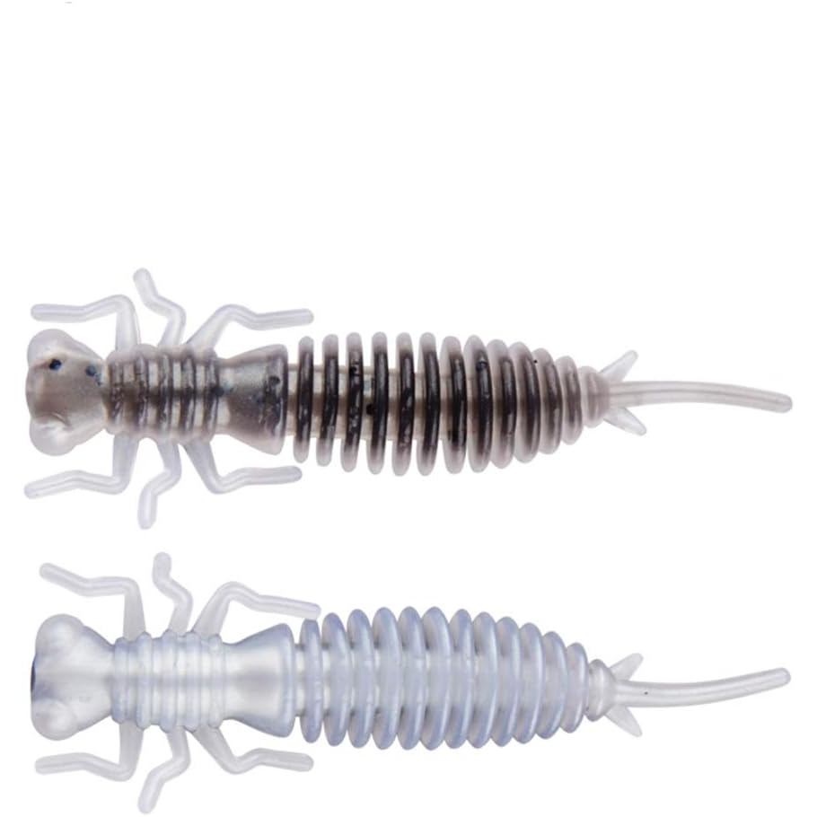 Isca artificial de larva de cigarra de 1,96'/2,44'/3,34' com peso de 0,03/0,06/0,16 onças. A isca macia tipo "insect-lin