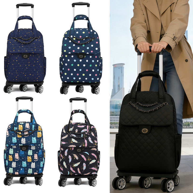 Mochila de carrinho de viagem curta feminina Universal roda saco de bagagem bolsa de computador embarque 60cm carrinho b