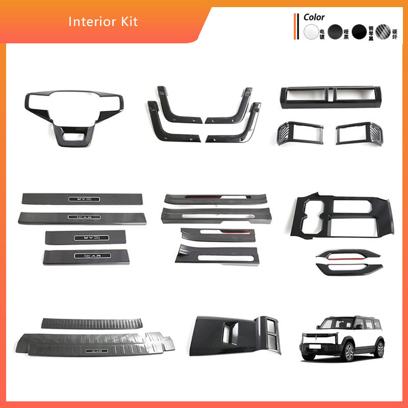 Adequado para 24-25 Chery ICAR03 Estrutura de engrenagem Saída de ar Alça interna Faixa de limite Adesivo de volante Int