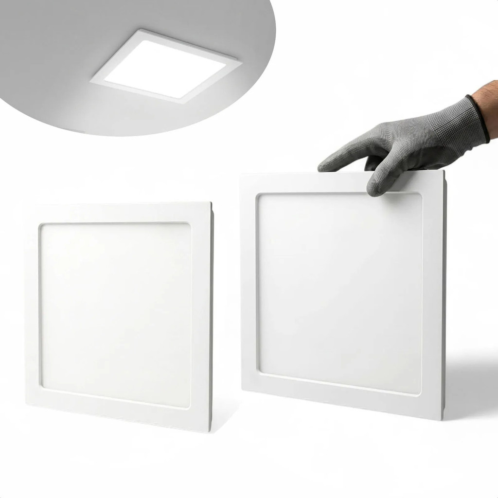 kit 2 Plafon Painel Led Luminária de Embutir Quadrado 29x29 Cm 6500k Branco Bivolt 110 220 V