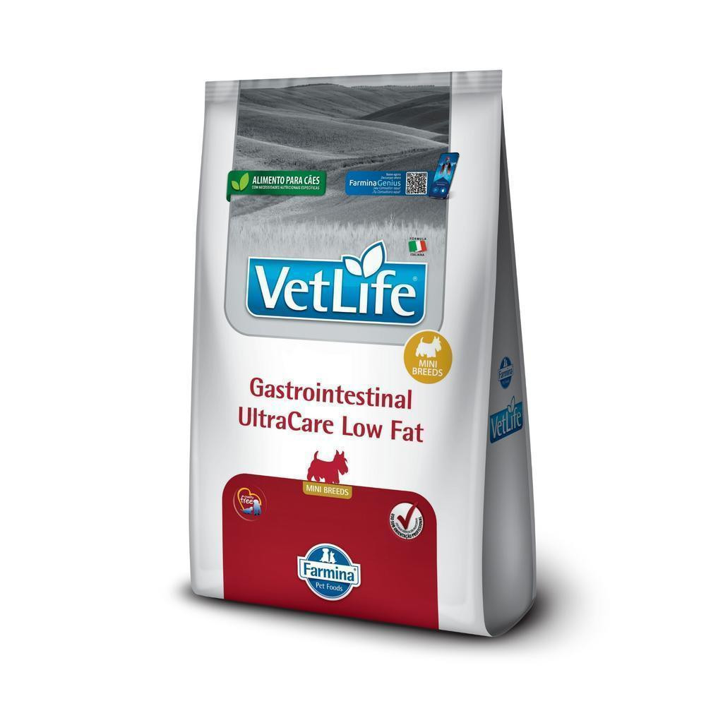 Vet Life Gastrointestinal UltraCare Low Fat para Cães Adultos de Raças Mini e Pe