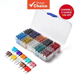 Kit De Sortimento De Fusíveis De Carro 50 Unidades-Substituição Tipo Lâmina Padrão (2A A 35A) em Oferta na Shopee