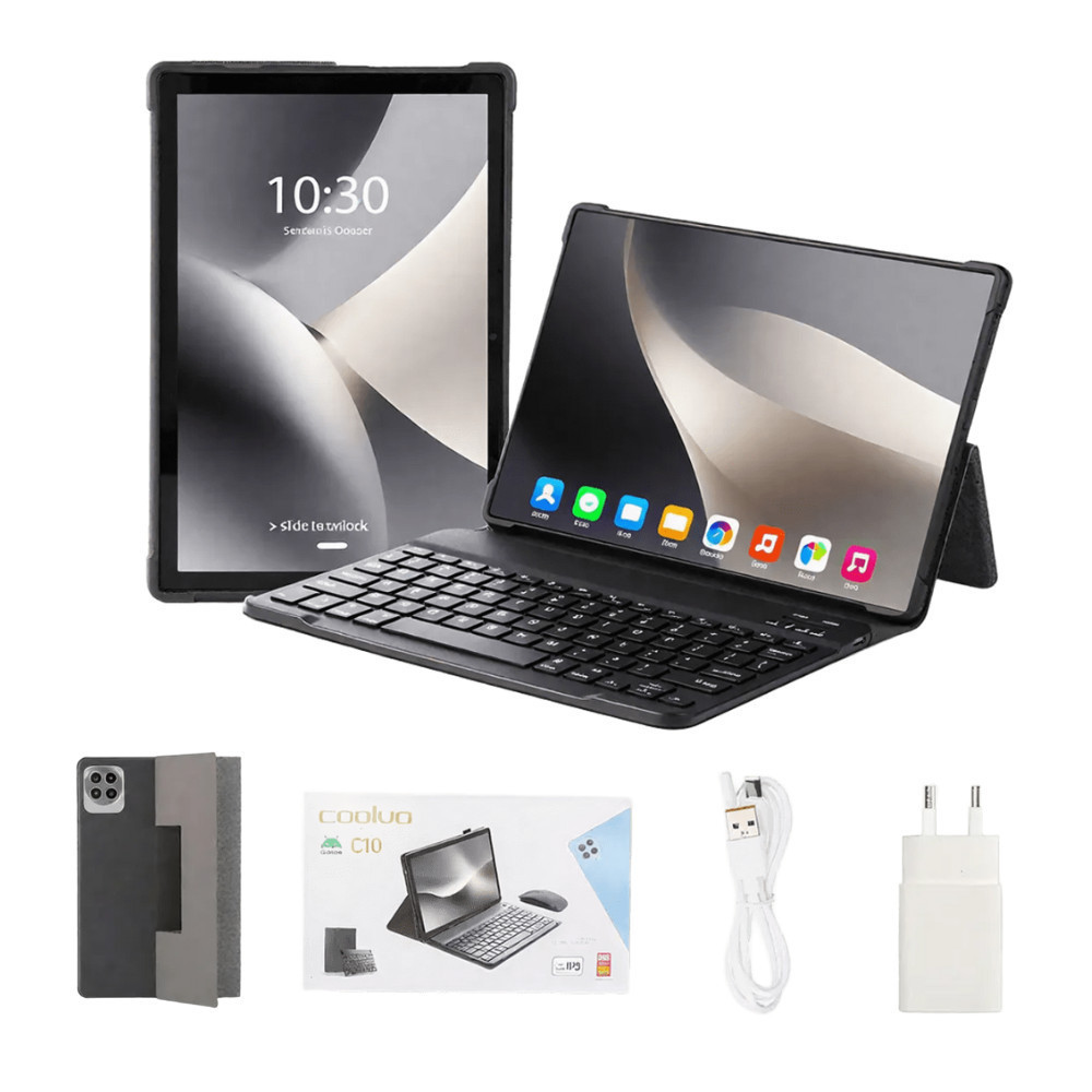 Tablet Android 256gb Memória 10' Polegadas C10 8gb Ram Wifi 5G Dual Chip + Teclado