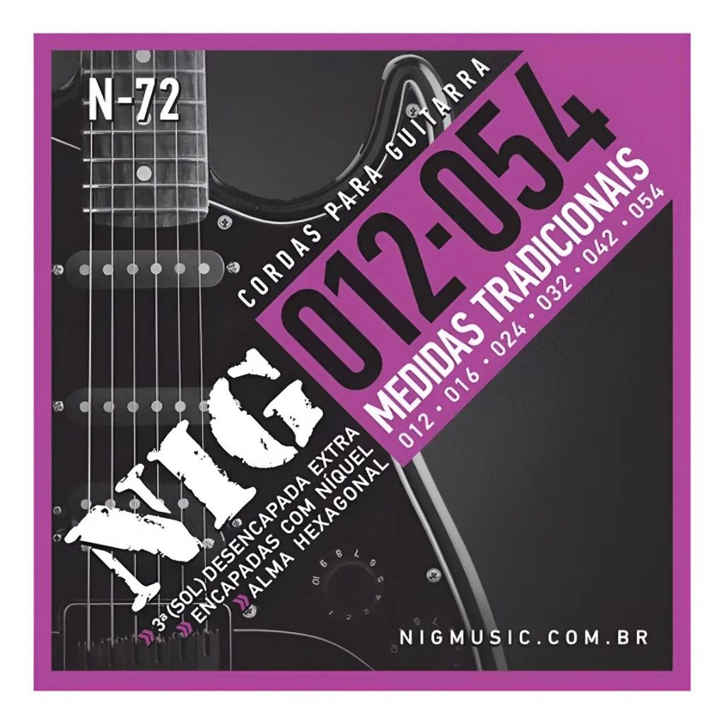 Encordoamento Para Guitarra 6 Cordas Niqueladas N-72 - Nig em Oferta na Shopee
