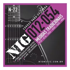 Encordoamento Para Guitarra 6 Cordas Niqueladas N-72 - Nig