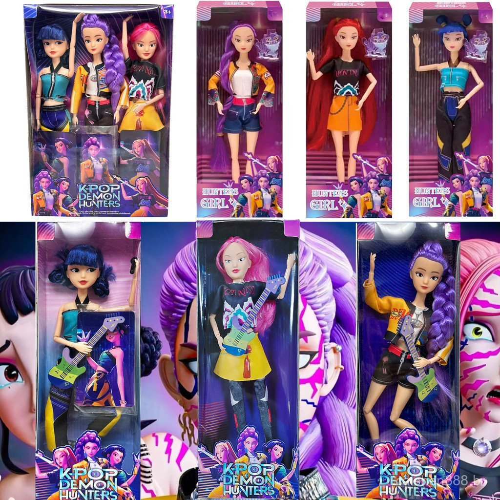 Coreia coreia Onda menina Kpop grupo demônio caçador telefone móvel Co-marca figura de ação brinquedo Rumi Mira Zoey lin