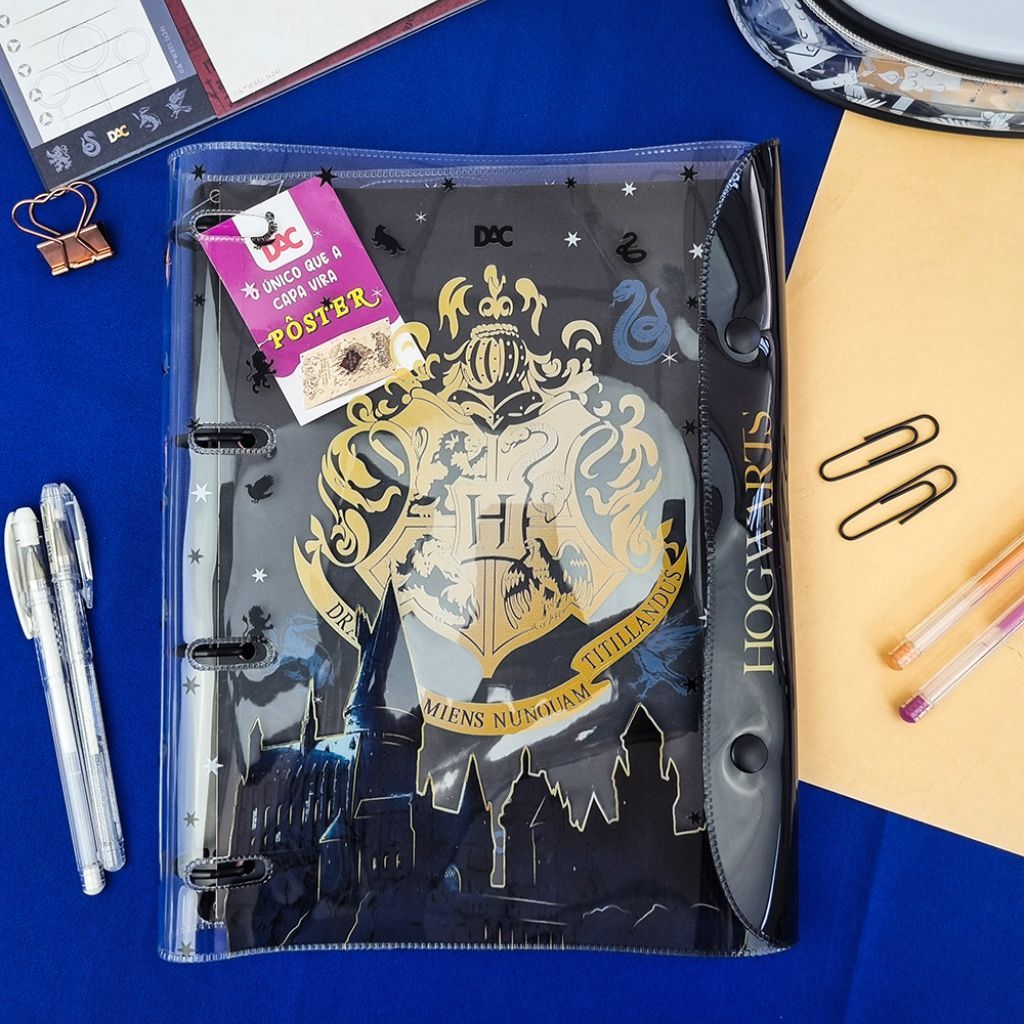 Detalhes do Refil Folhas Coloridas para Fichário Universitário Harry Potter DAC - Furos do meio separados