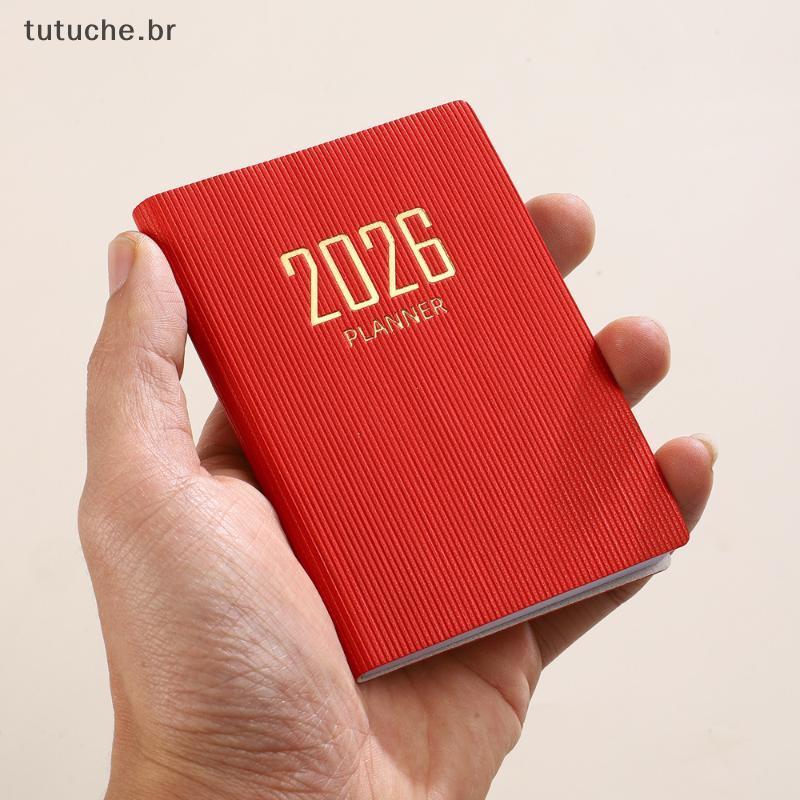 TU 2026 Planejador Livro Portátil Bolso Agenda Diária 60 Folhas 120 Páginas Fino Calendário Semanal BR