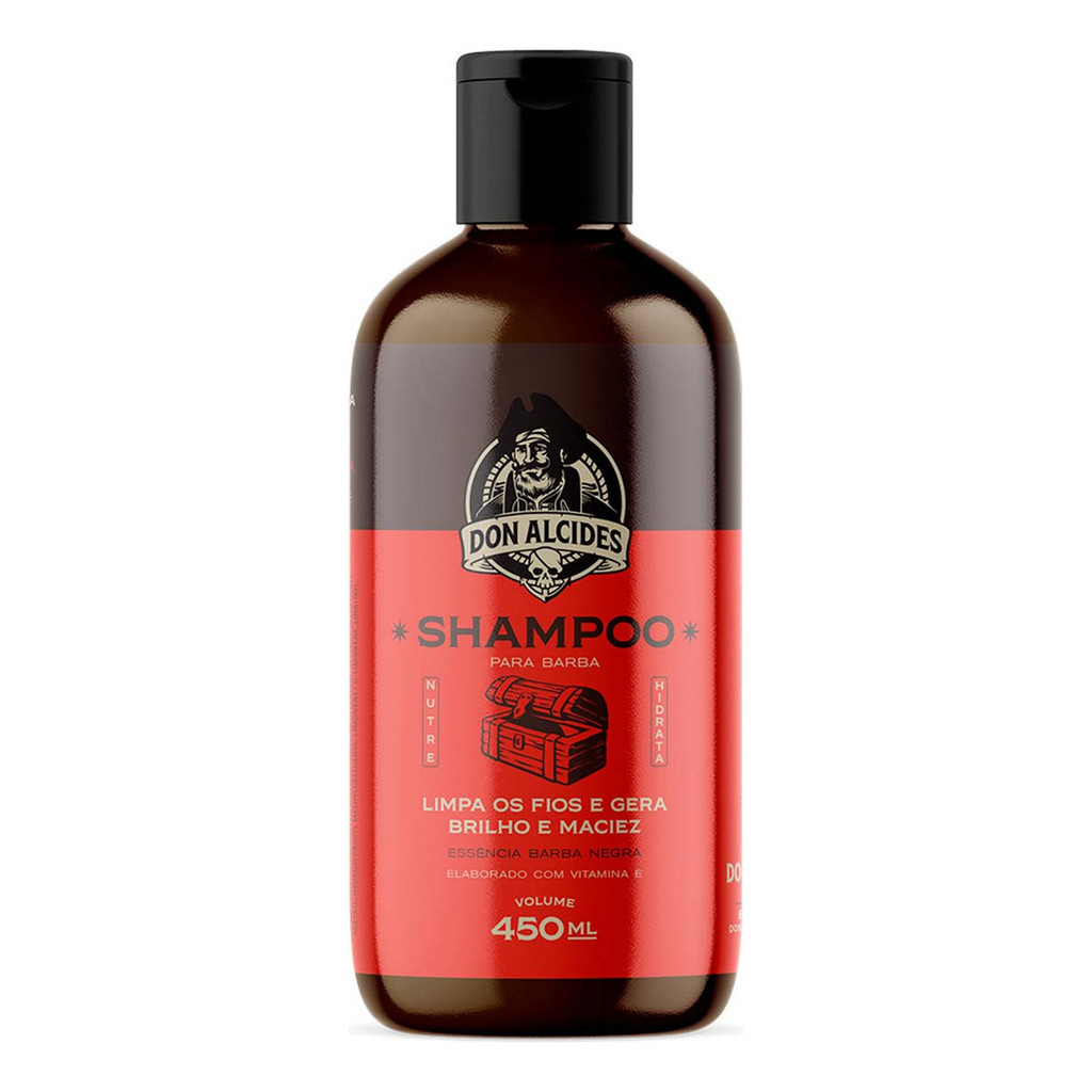Shampoo Para Barba Hidratante 450ml Barba Negra Don Alcides