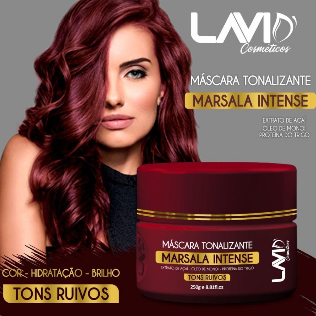 Máscara Tonalizante Marsala Intense Lavid 250g. em Oferta na Shopee