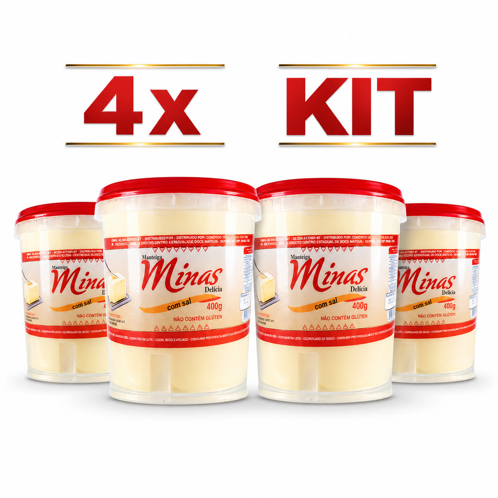 Kit Manteiga Minas Com Sal 400g 4Un