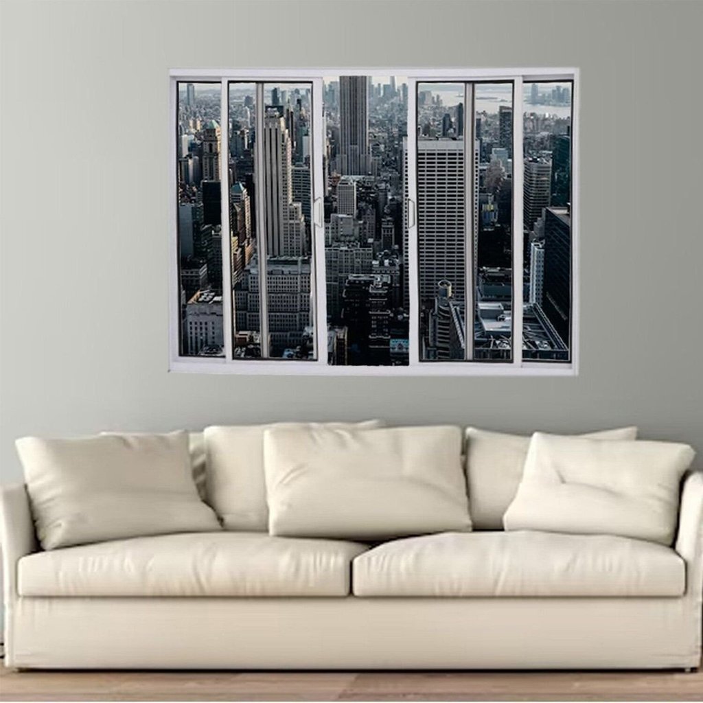 Janela Vitrô de Alumínio 4 Folhas 120 x 150cm Modular Esquadrias Bergamo Branco 120cm x 150cm